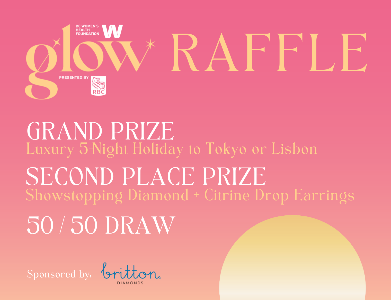Glowing Raffle Sign Glow Gala – BC Women's Health Foundation